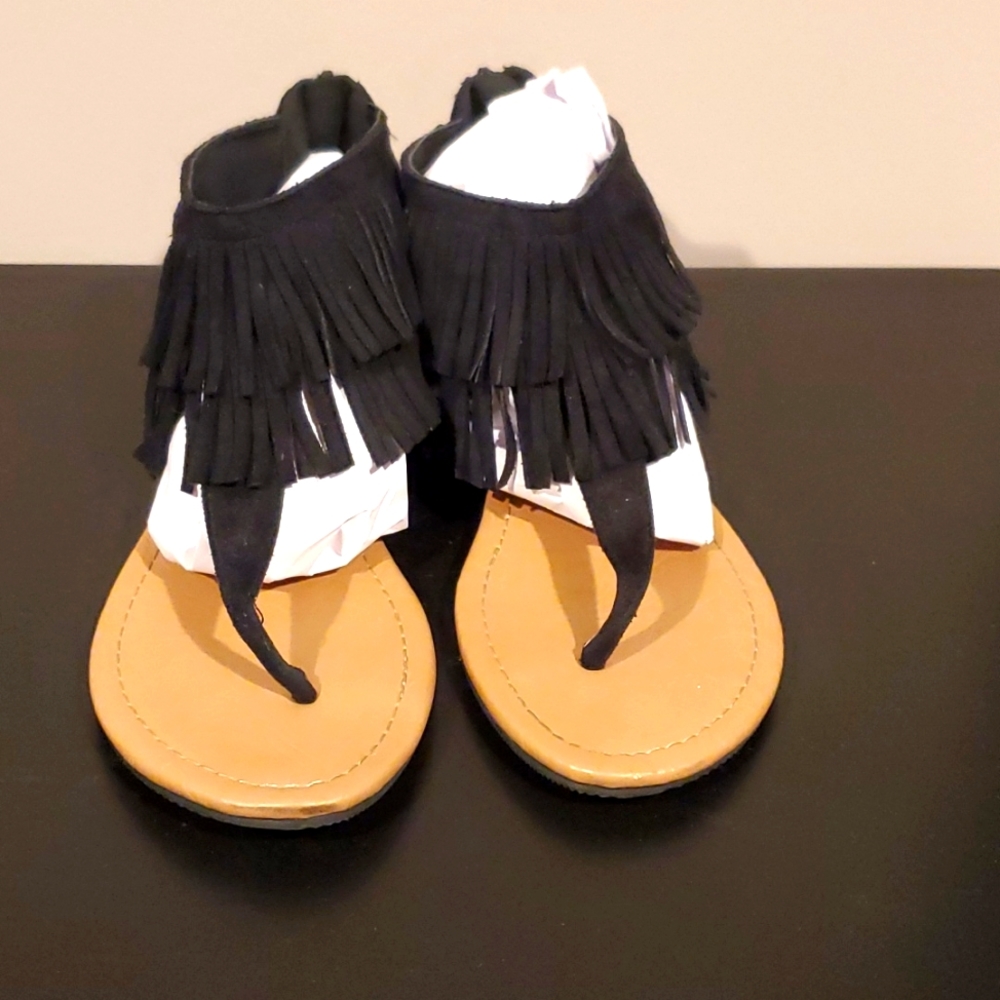 Suede black sandals